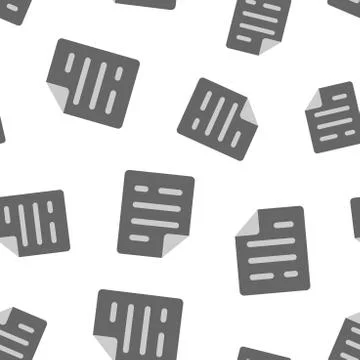 Document note icon seamless pattern background. Paper sheet vector illustrati Illustrazione stock