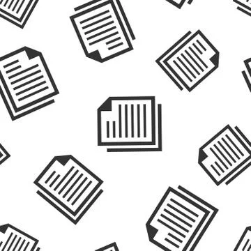 Document note icon seamless pattern background. Paper sheet vector illustrati 스톡 일러스트