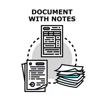 Document notes paperwork organization management concept Stock Illustration