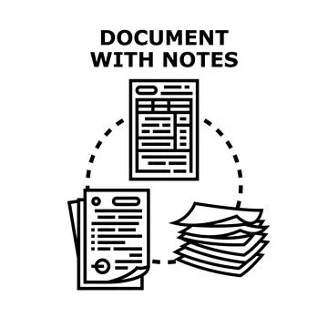 Document notes paperwork organization management concept 스톡 일러스트