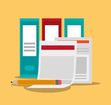 Document of office and work design Illustrazione stock