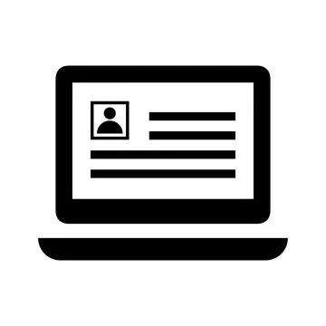 Document, office, profile icon. Black vector graphics. Stock Illustration