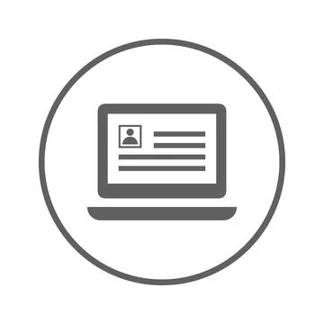 Document, office, profile icon. Gray vector graphics. Illustrazione stock