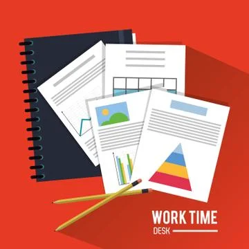 Document office work time supply icon, vector Illustrazione stock