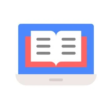 Document or file on laptop screen, e-learning concept 스톡 일러스트