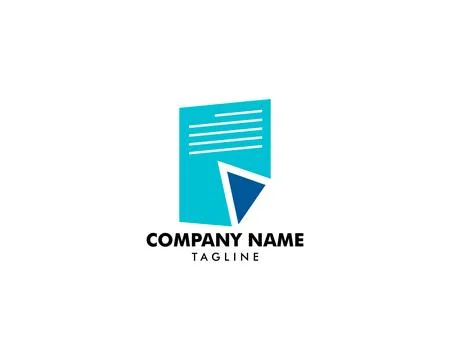 Document or Paper Sheet Logo Design Stock Illustration