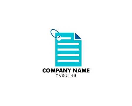 Document or Paper Sheet Logo Design Stock Illustration