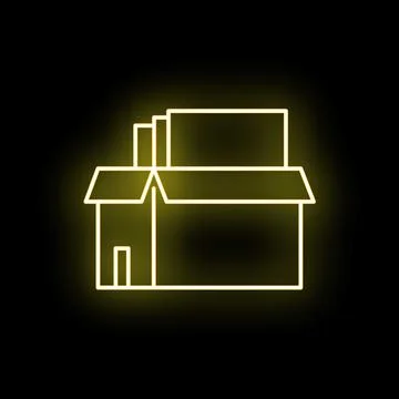 Document organization in a glowing neon box icon Stock Illustration