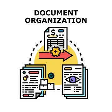 Document organization process managing business information workflow Stock Illustration