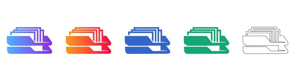 Document Organizer Icons for Office Efficiency Stock Illustration