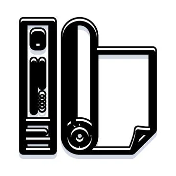 Document organizing system with file folder and paper roll Stock Illustration
