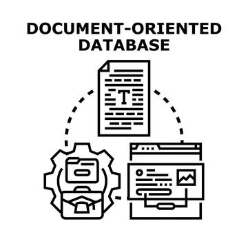 Document oriented database concept of information storage Stock Illustration