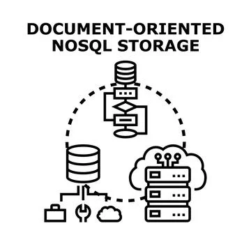Document oriented nosql database storage system concept Illustrazione stock