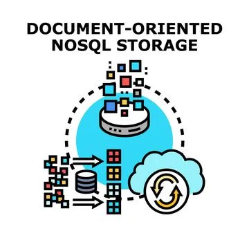 Document oriented nosql storage database concept 스톡 일러스트