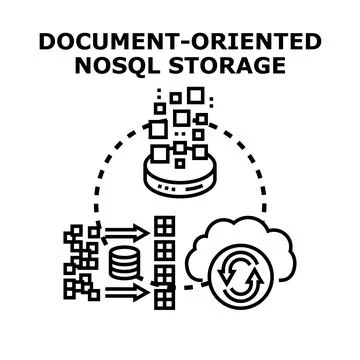 Document oriented nosql storage database concept Stock Illustration
