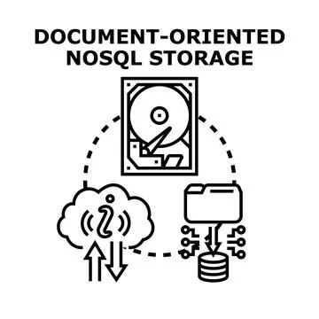 Document oriented nosql storage system technology concept イラスト素材