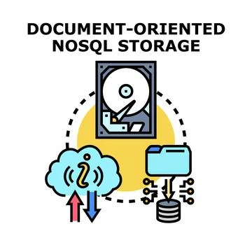 Document oriented nosql storage system technology concept Stock Illustration