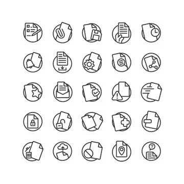 Document outline icon set. Vector and Illustration. Stock Illustration