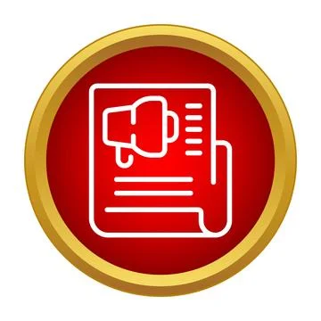 Document outlining important announcement with megaphone icon Stock Illustration