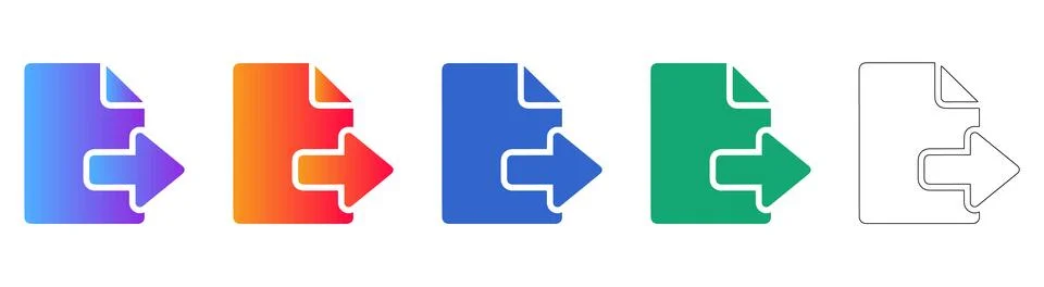 Document Output File Icons Stock Illustration