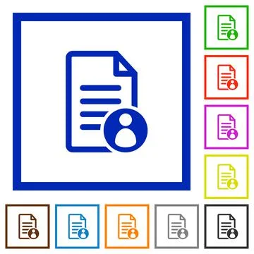 Document owner flat framed icons Stock Illustration
