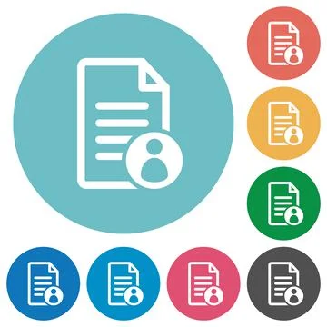 Document owner flat round icons Stock Illustration