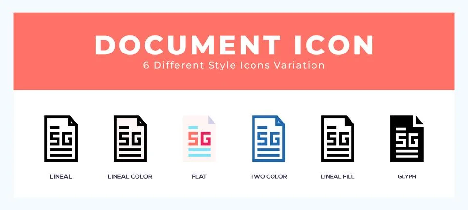 Document pack of icons. vector illustration. イラスト素材