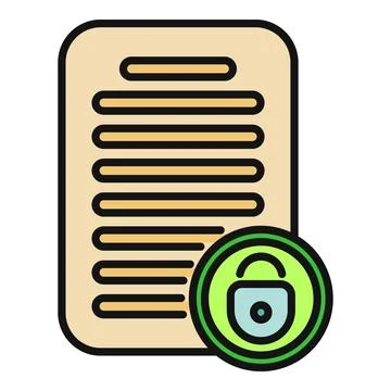 Document with padlock icon protecting data privacy Stock Illustration