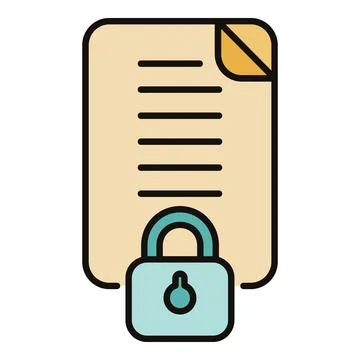 Document with padlock showing data security and privacy Stock Illustration