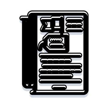 Document page with bookmark and text lines Stock Illustration