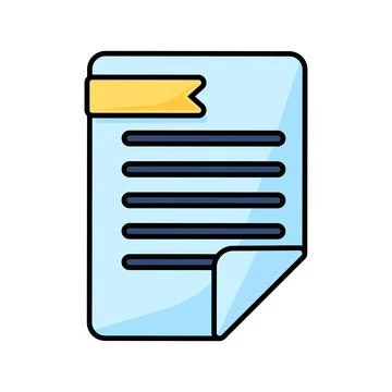 Document page bookmark note file interface outline icon Stock Illustration