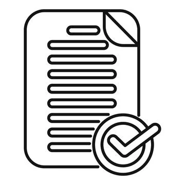 Document page with check mark icon completing agreement Stockillustratie