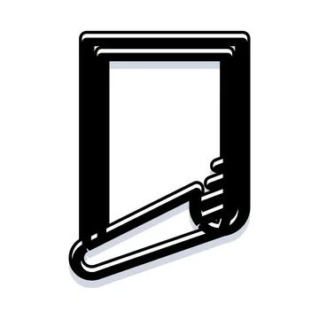 Document page with curled corner and outline shadow Stock-Illustration