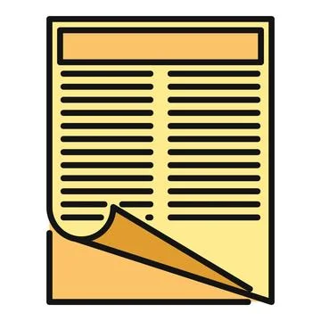 Document page with curled corner showing content Stock Illustration