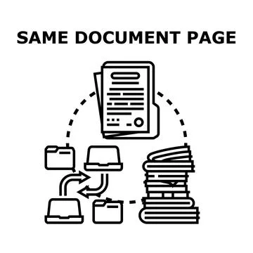 Document page data sharing and archiving concept Stock Illustration