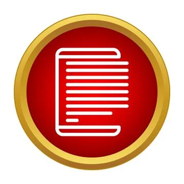 Document page icon with golden frame on red background Stock Illustration