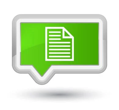 Document page icon prime soft green banner button Stock Illustration
