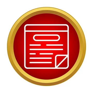Document page icon showing folded corner on red circle 스톡 일러스트