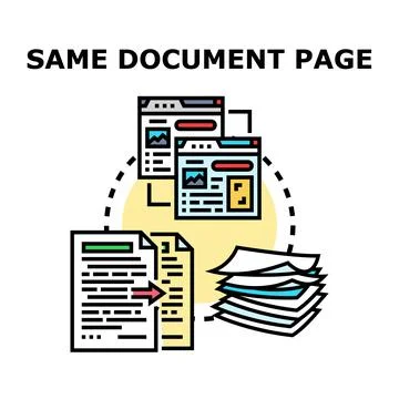 Document page management and content organization concept Stock Illustration