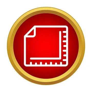 Document page measuring size icon in red circle Stock Illustration
