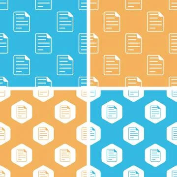 Document page pattern set, colored Stock Illustration