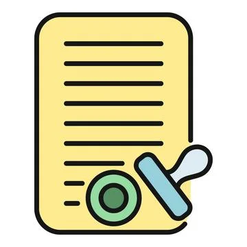 Document page with stamp mark and approval sign Stock Illustration