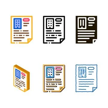 Document page stylized icon vector outline Ilustración de archivo