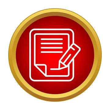 Document page with a writing pencil symbol Illustrazione stock