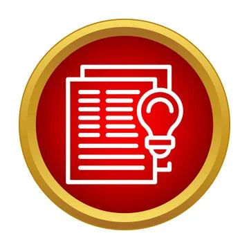 Document pages and light bulb brainstorming ideas icon Stock Illustration