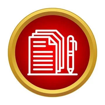 Document pages and pen icon for agreement concept Stockillustratie