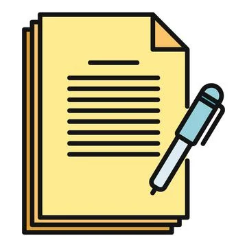 Document pages and pen for signing contract Illustrazione stock