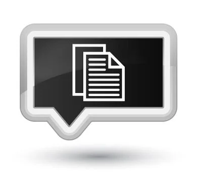 Document pages icon prime black banner button Stock Illustration