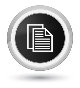 Document pages icon prime black round button Stock Illustration