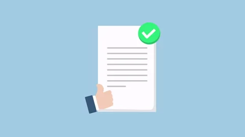 Document Paper with Approved Sign and Like 2d Animation with Alpha Matte Stock Footage 335607938